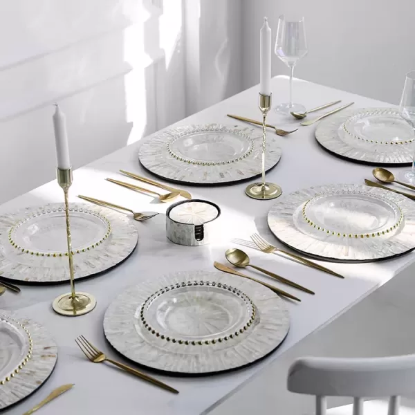 Beautiful Champagne Shell set of 6 placemats for round table runners and placemats - Image 4