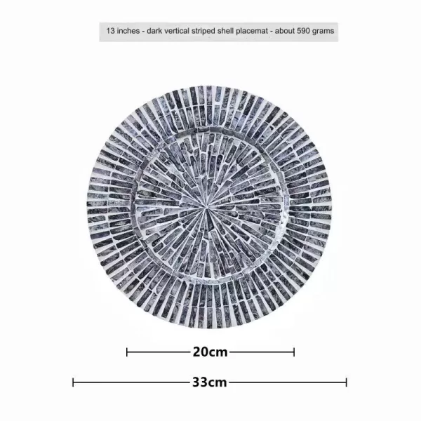 Gray vertical striped shell place mat-G - Image 2