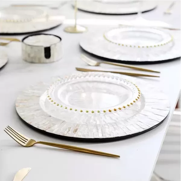 Beautiful Champagne Shell set of 6 placemats for round table runners and placemats - Image 5