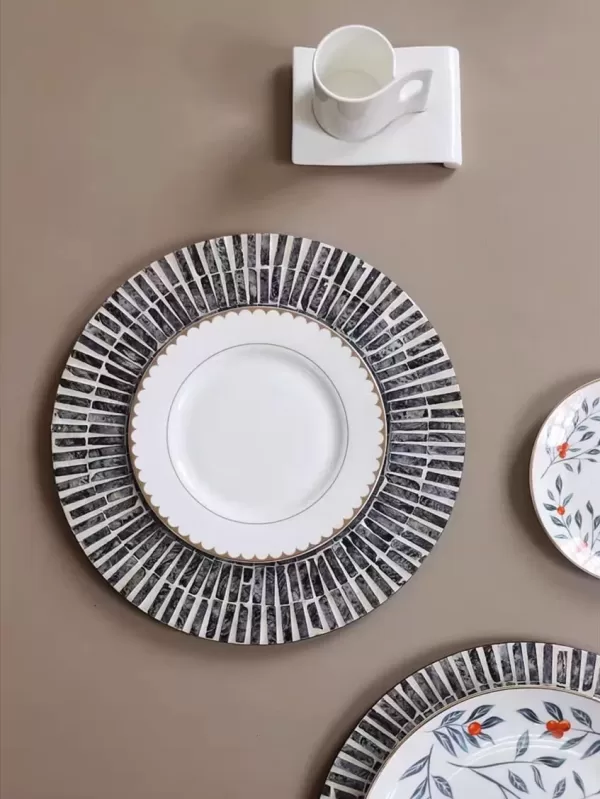 Gray vertical striped shell place mat-G - Image 5