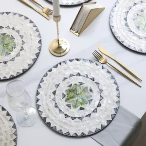 French Luxury Shell Placemat & Tray-of 4