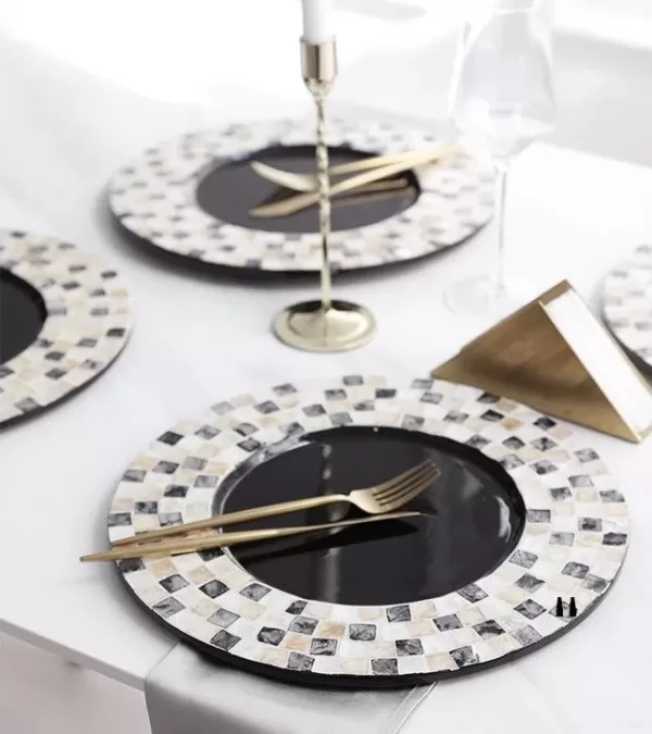 Plaid Shell Place mat-F