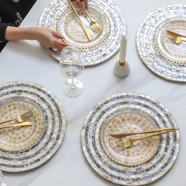2025 Beautiful Red Placemats Christmas Placemats for round table Star pattern placemats - Image 4