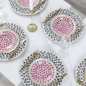 2025 Beautiful Red Placemats Christmas Placemats for round table Star pattern placemats