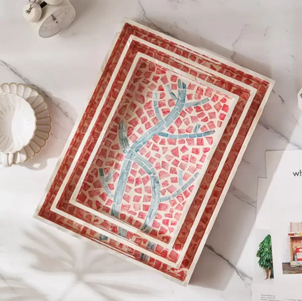 Pink mosaic salver  -M - Image 2