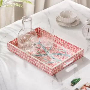 Pink mosaic salver  -M
