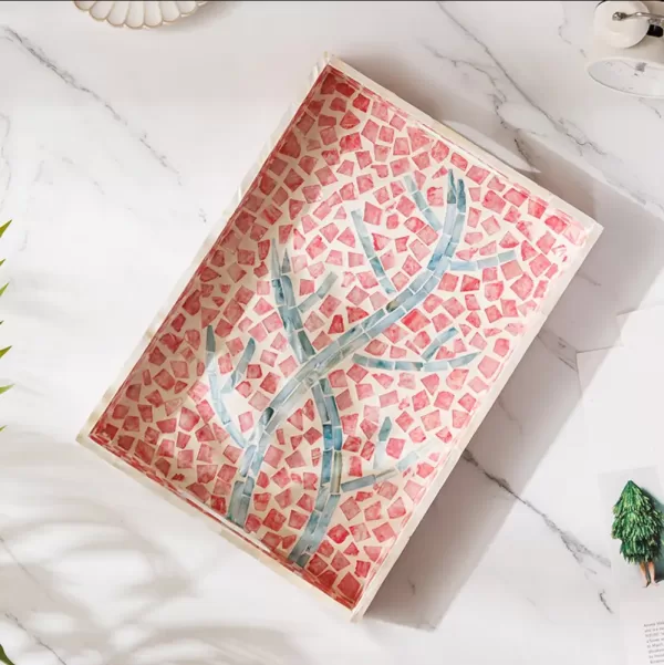 Pink mosaic salver  -M - Image 4