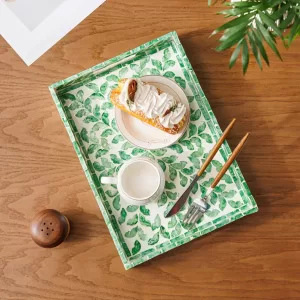 Green Leaf Shell Accent Tray-R