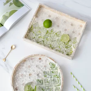 Green Fronds salver-N