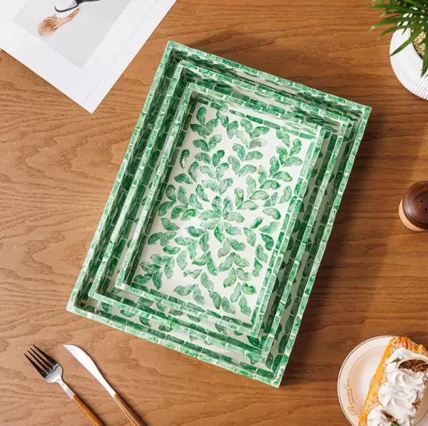 Green Leaf Shell Accent Tray-R - Image 2