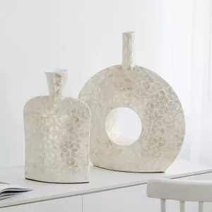 French-Inspired Shell Vase – Wabi-Sabi Elegance for Home & Boutique Spaces