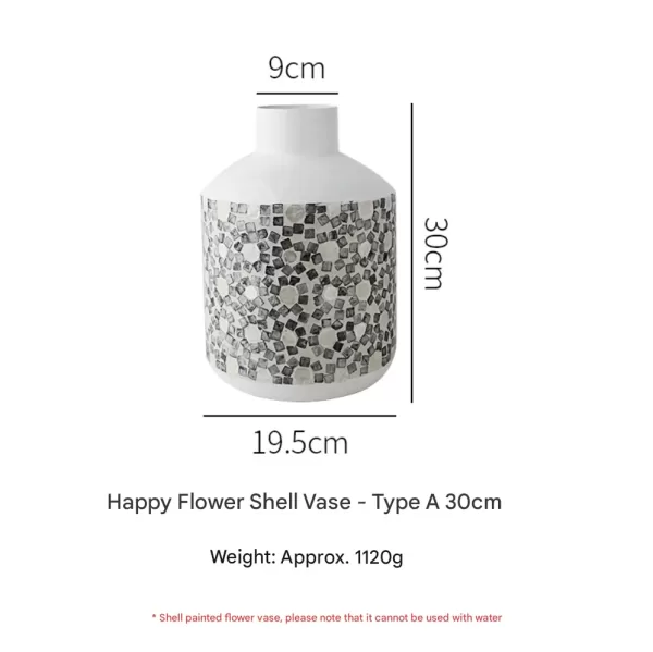 Vintage European Shell Vase – Elegant Floral Arrangement Décor-W - Image 2