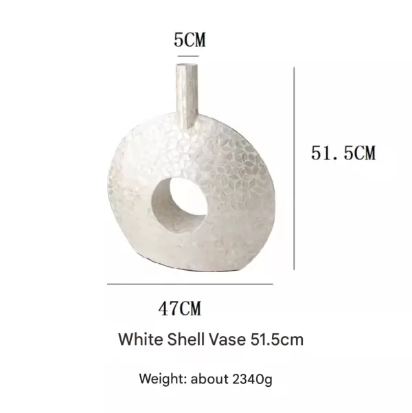 French-Inspired Shell Vase – Wabi-Sabi Elegance for Home & Boutique Spaces - Image 3