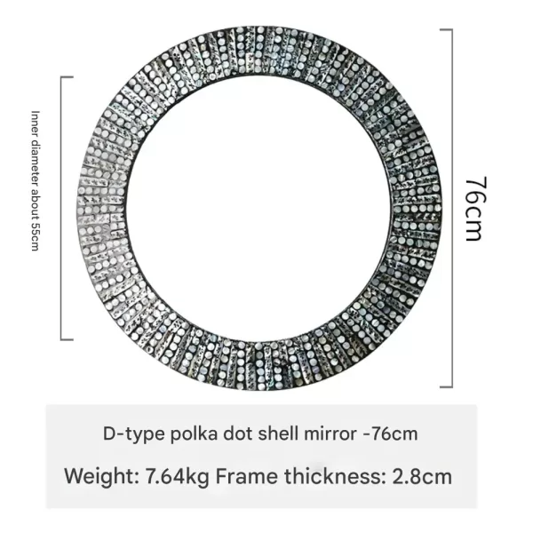 Light color shell mirror dresser mirror round decorative wall mirror home sink bathroom mirror M1 - Image 2