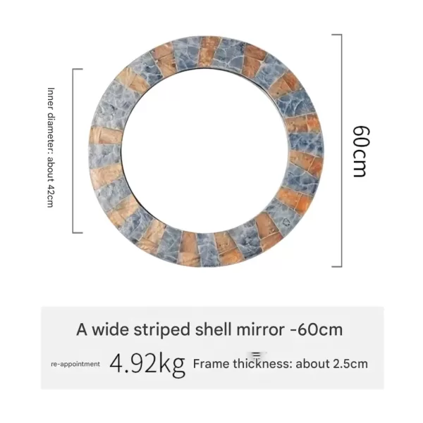Light color shell mirror dresser mirror round decorative wall mirror home sink bathroom mirror M1 - Image 3
