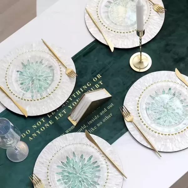 Best Shell Floral Placemats & Green Placemats Tray-of 4 - Image 3